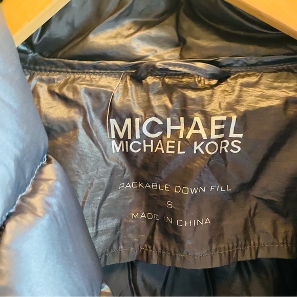 MICHAEL Kors Asymmetrical Zip Packable Puffer Down Silver - Picture 6 of 7